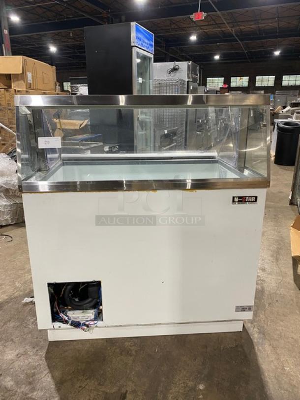 U-Star Commercial White "Homemade' Style Frozen Yogurt/Ice Cream Dipping Cabinet! With Serve Over Sneeze Guard! With Lift-Open Access! Model: USDP-47 SN: 6193315519052207! Working When Removed! - Image 2 of 9
