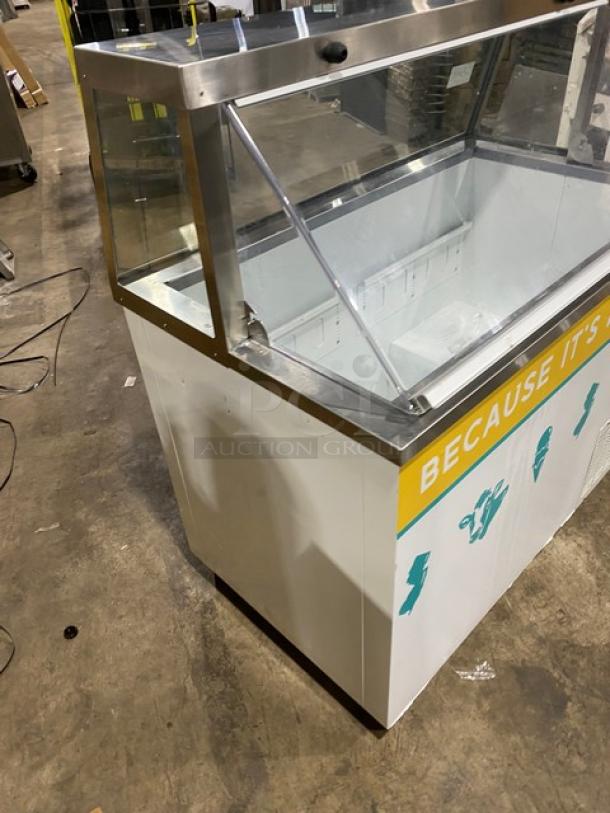 U-Star Commercial White "Homemade' Style Frozen Yogurt/Ice Cream Dipping Cabinet! With Serve Over Sneeze Guard! With Lift-Open Access! Model: USDP-47 SN: 6193315519052207! Working When Removed! - Image 4 of 9