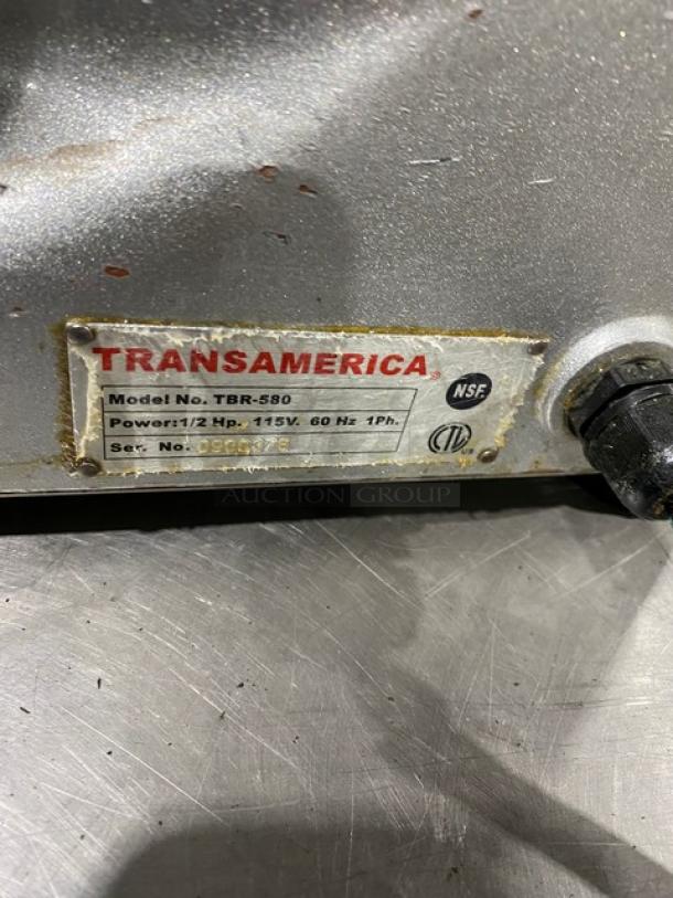 Transamerica Commercial Electric Powered Countertop Deluxe Food Processor Machine! Model: TBR-580 SN: 0900376! 115V 1 Phase! On Legs! - Image 6 of 7