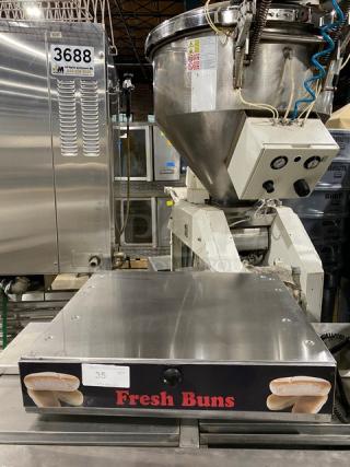 Commercial Stainless Steel Electric Powered Countertop Fresh Buns Style Bun Warmer! With Black Tongs Attached!