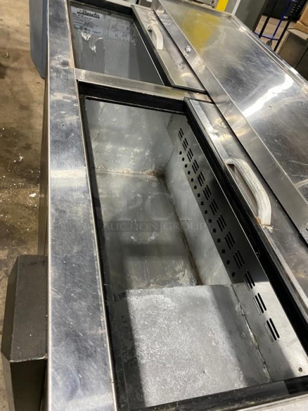 Blue Air Commercial Black Powder Coated Horizontal Bottle Cooler! With Double Stainless Steel Sliding Top Lids! Model: BBC-50B SN: EQQ-BABC50-0004! 115V 1 Phase! - Image 5 of 9