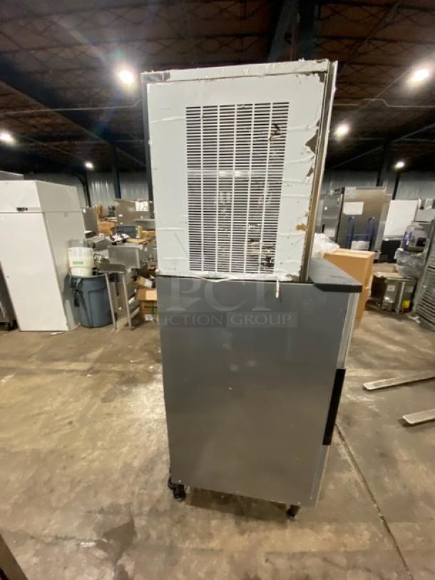 Manitowoc Commercial Stainless Steel Electric Powered Air-Cooled Modular Nugget Ice Making Machine Head/Avantco Push-Dispensing Ice Storage Bin Combo! Model: RNS0308A SN: M07759212016! 115V 1 Phase! On Legs! - Image 4 of 8