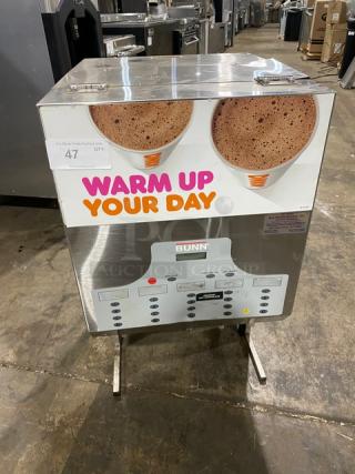 Bunn Dunkin Donuts Style Commercial Stainless Steel Electric Powered Countertop 5-Flavor Hot Chocolate/Cappuccino Hot Beverage Machine! With Hot Water Dispenser! With Digital Controls! Model: IMIX-5 SN: IMIX045758! 120/208-240V 1 Phase! On Legs!