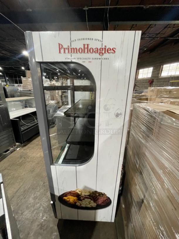 Ojeda Primo Hoagies Style Commercial White Multi-Teir Refrigerated Open Grab-N-Go Merchandiser Display Case! With Pull-Down Night Curtain! Model: ALPA-120H SN: 0831406-39034-Y! 120V 1 Phase! - Image 2 of 8
