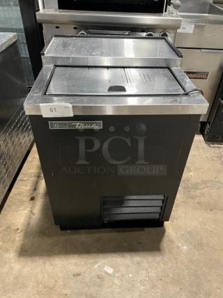 True Commercial Stainless Steel/Black Powder Coated Glass Froster/Plate Chiller! With Slide-Back Style Lid! With Poly Coated Wire Rack! Model: T-24-GC-HC SN: 9561080! 115V 1 Phase!