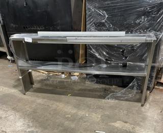 Commercial Stainless Steel Double Overhead Salamander Shelf! With Hatco Glo-Ray Series Commercial Electric Powered Food Warming Lamp!