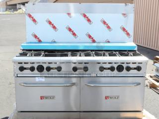 BRAND NEW SCRATCH-N-DENT!	Wolf WX60-10BP WX Series Liquid Propane 60" Manual Range with 10 Burners and 2 Standard Ovens - 340,000 BTU. S/N: VE0010680. Grate and burner are damaged.