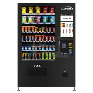 BRAND NEW! OUT OF ORIGINAL PACKAGING! 50 in. 60-Slot Snack Vending Machine with 22-inch Touch Screen, Credit Card Reader and Bill Acceptor in Black, Non-Refrigerated