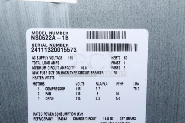BRAND NEW! Scotsman NS0622A-1B Prodigy® Plus Series 22" Air Cooled Nugget Ice Machine - 643 lb., 115 Volts	16 Amps	1 Phase. S/N: 24111320015573. Minor scuff marks. See photos. - Image 8 of 8