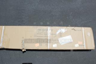 BRAND NEW! Regency 600DOS1260 Stainless Steel Double Deck Overshelf - 12" x 60" x 32". Unopened. Box is damaged.