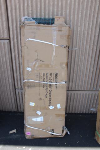 BRAND NEW SCRATCH-N-DENT! Regency 460EGSC1836 NSF Green Wire Security Cage - 18" x 36" x 61"	. Box is damaged.