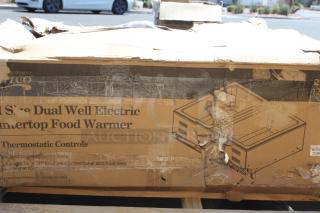 BRAND NEW SCRATCH-N-DENT! Galaxy EF20E 20 lb. Dual Tank Electric Countertop Fryer - 110V, 3300W. Box is damaged.