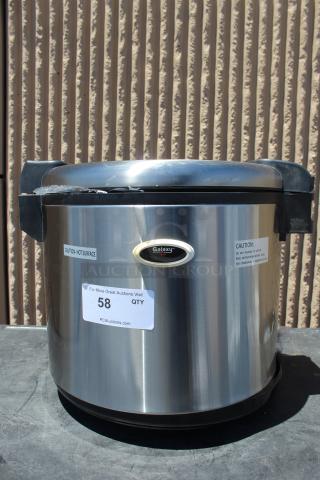 BRAND NEW SCRATCH-N-DENT! Galaxy 90 Cup Electric Rice Warmer - 120V, 105W	, 120 Volts, 105 Watts, 1 Phase. SERIAL #: 177RWG902024050156. 90 Rice Cup Capacity. Damage to bottom of unit.