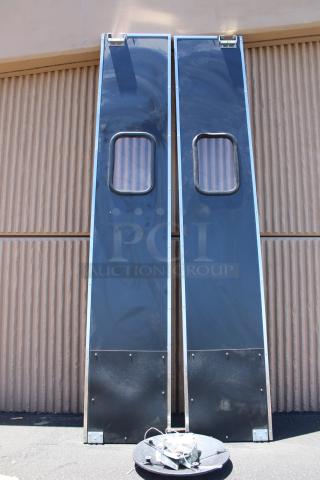 BRAND NEW! Curtron Service-Pro Series Double Aluminum Swinging Traffic Door. Out Of Original Packaging.
