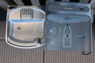 BRAND NEW SCRATCH-N-DENT! Zurn Elkay EZSDWSLK ezH20 Light Gray Hands-Free Non-Filtered Bottle Filling Station with Drinking Fountain - Non-Refrigerated