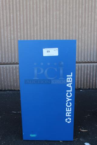 BRAND NEW! Ex-Cell Kaiser Kaleidoscope Collection RC-KDSQ-3 T-R-CMP BLX/RYX/EGX 72 Gallon Three Stream Indoor Steel Trash / Recyclables / Compost Receptacle. 6x Your Bid.