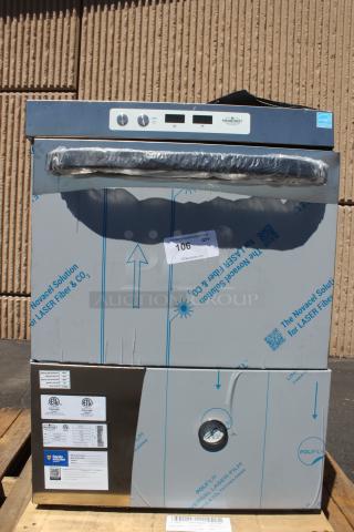 BRAND NEW! MainStreet Equipment HTUC High-Temperature Undercounter Dishwasher - 208V/240V, 1 Phase. Serial Number: 8103348098. Door closed but needs to be adjusted/realigned. - Item #1191533