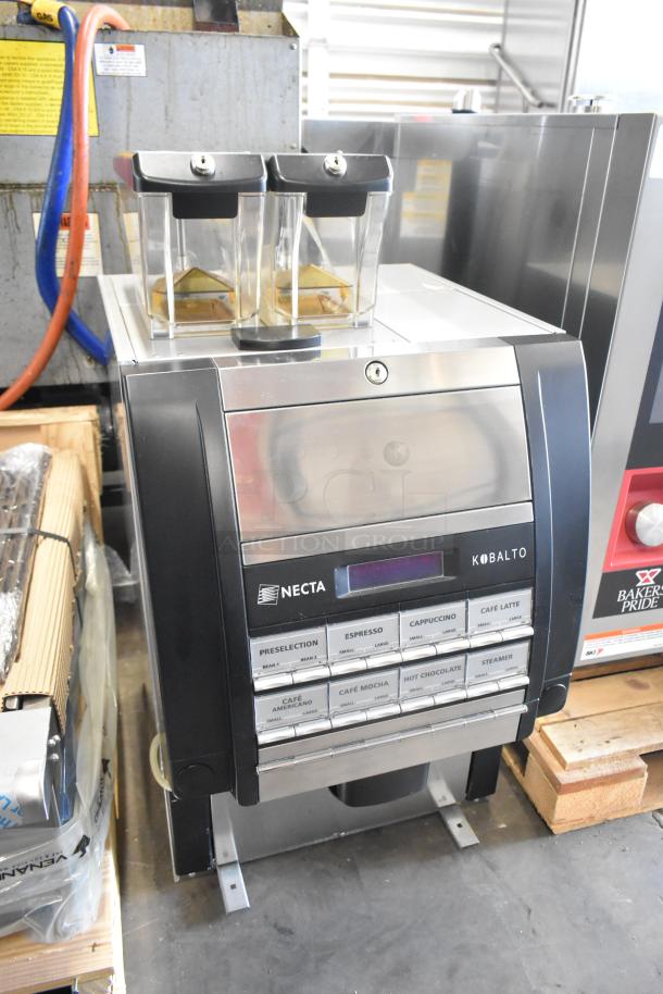 Necta Kolbalto Metal Commercial Espresso/Cappuccino Machine, automatic, countertop, 208/250 Volts, 1 Phase, buttons for drink options.