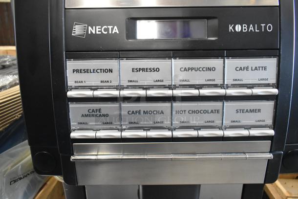 Necta Kolbalto metal commercial espresso/cappuccino machine, 208/250V, 1 Phase, various drink options, used condition.