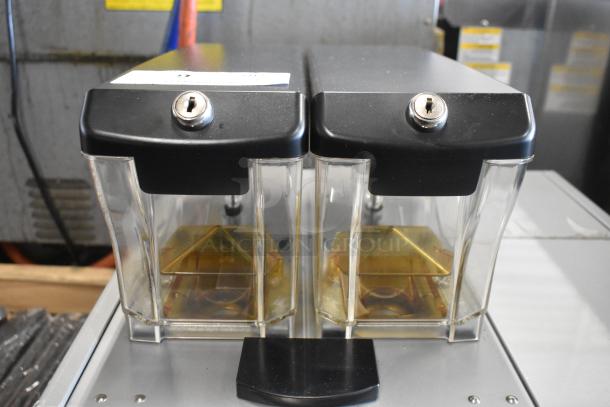 Necta Kolbalto espresso/cappuccino machine, metal, dual containers with locks, clear plastic, 208/250V, 1 Phase, commercial use.