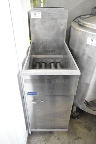 2019 Pitco Frialator 40D deep fat fryer, stainless steel, natural gas, 107,000 BTU, commercial countertop model, good condition.