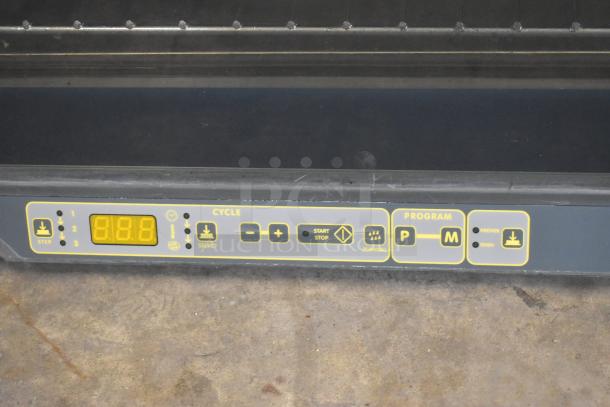 Cadco Unox XAF195 Rossella convection oven control panel with digital display and function buttons.