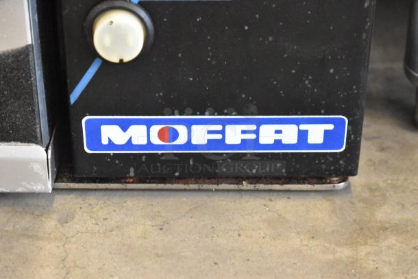 Moffat E311 Turbofan 31 convection oven, stainless steel. Commercial countertop, electric, 220-240V, visible Moffat logo.
