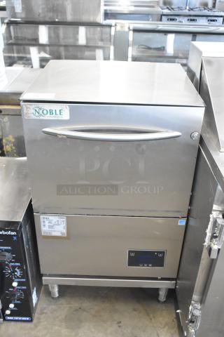 2018 Noble Wareforce UH30-E dishwasher. Stainless steel. Door issue: does not stay closed. 208/220V, 1 phase.