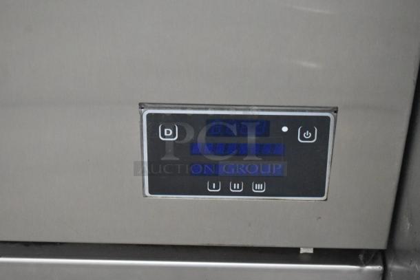 2018 Noble Wareforce UH30-E dishwasher, stainless steel, commercial undercounter model, 208/220V, door issue, digital display.