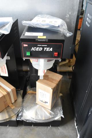Cecilware LTB-105-1R iced tea machine, brand new, with poly brew basket, 120V, 1 phase, minor scratches.