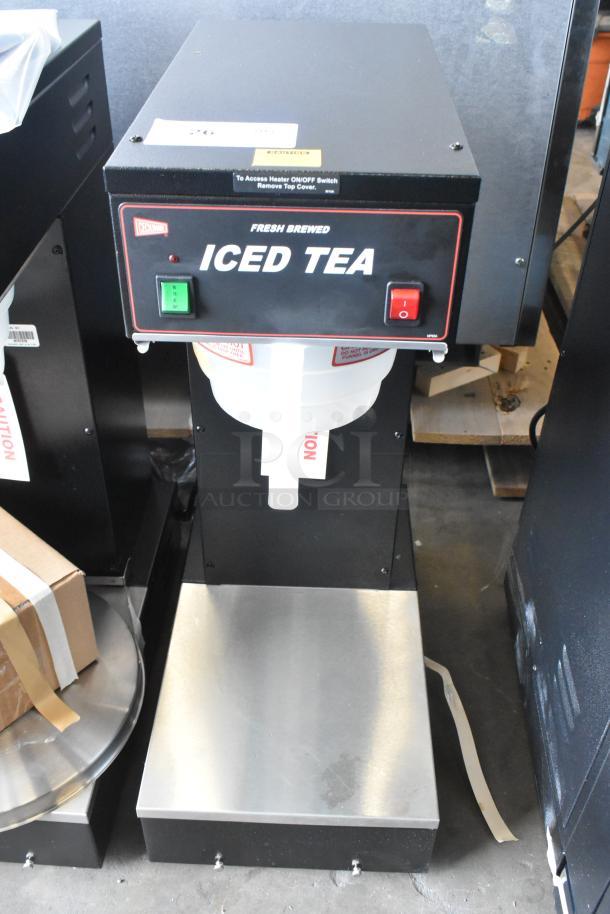 Brand new Cecilware LTB-105-1R commercial iced tea machine, metal, countertop, with poly brew basket, 120V, 1 Phase.