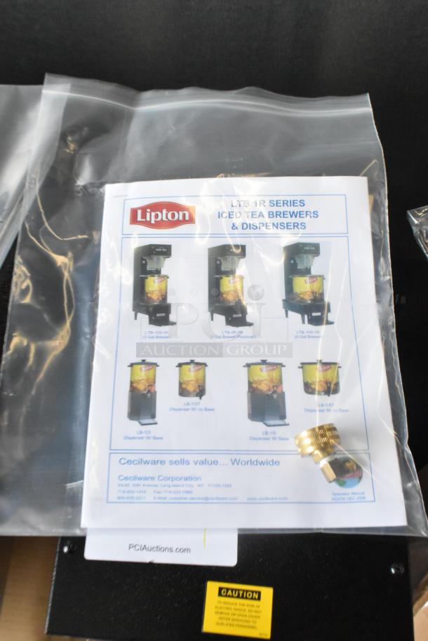 Brand new Cecilware LTB-105-1R metal commercial iced tea machine with poly brew basket. Scratch and dent, 120 volts, 1 phase.