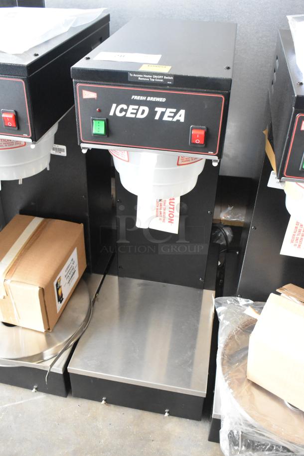 Brand new Cecilware LTB-105-1R countertop iced tea machine, metal with poly brew basket, 120V, 1 phase, scratch and dent.