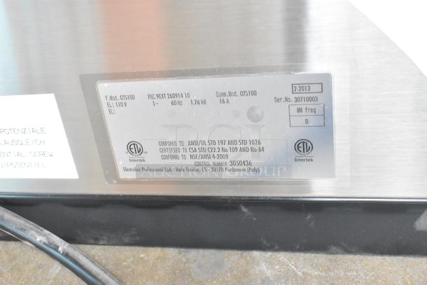 Brand new Electrolux OTS100 metal mini combi steamer. 110V, 1 phase. ETL certified label visible.