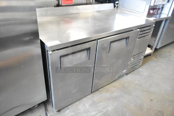 True TWT-60-32F-HC stainless steel commercial worktop freezer, 2 doors, 115 volts, 1 phase, excellent condition.