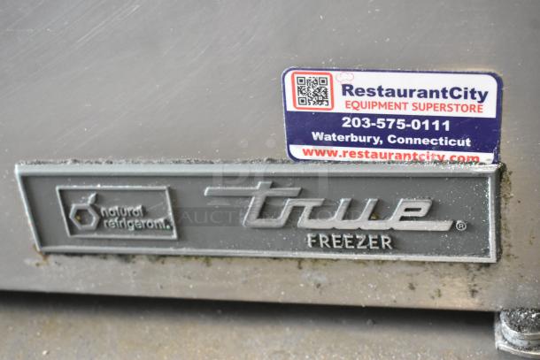 2023 True TWT-60-32F-HC Stainless Steel 2 Door Work Top Freezer, 115V, 1 Phase, features True logo and store label.