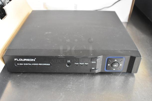 Floureon D2316Y Digital Video Recorder, black, H.264, front control panel with buttons, used condition.