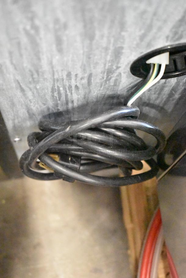Coiled black power cord for Beverage Air BB72HC-1-GS-B-27 commercial back bar cooler. 115 volts, 1 phase.