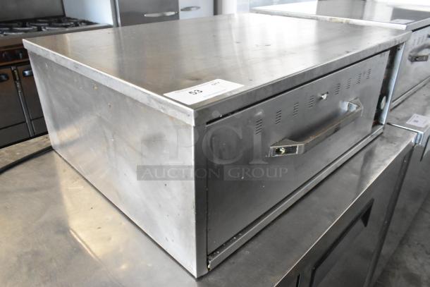 Hatco stainless steel commercial warming drawer, single drawer design, 115 volts, 1 phase, used condition.