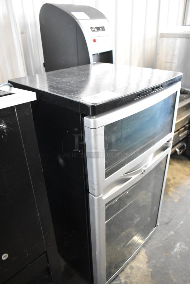 Avanti WC330DZB Metal Mini Cooler Merchandiser with Freezer, 115 Volts, 1 Phase, in used condition.