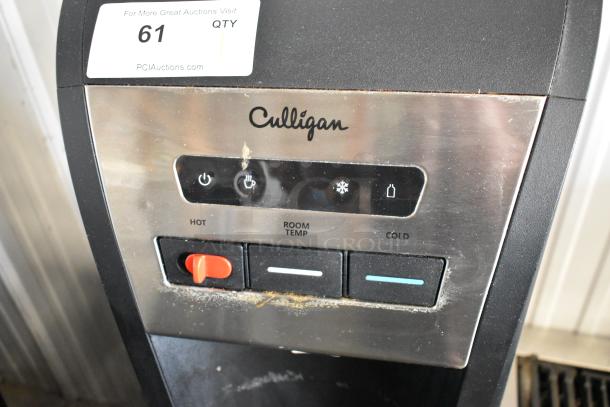 Culligan BAEMUV1SHSK-DU100 water cooler, stainless steel front, hot, room temp, cold options, visible wear, 115V, 1 phase.