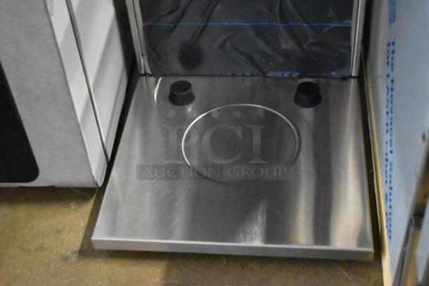 2025 Fetco CBS-1221 stainless steel coffee machine base with hot water dispenser and metal brew basket, new condition.