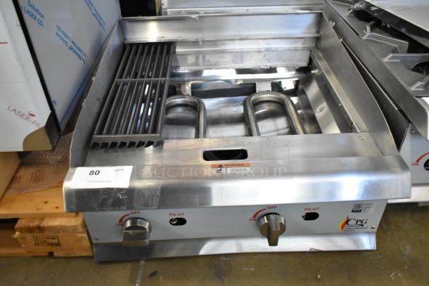 BRAND NEW 2025 CPG 351CRCPG24NL 24" Stainless Steel Gas Charbroiler. 80,000 BTU, Missing Grates, Scratch and Dent Condition.