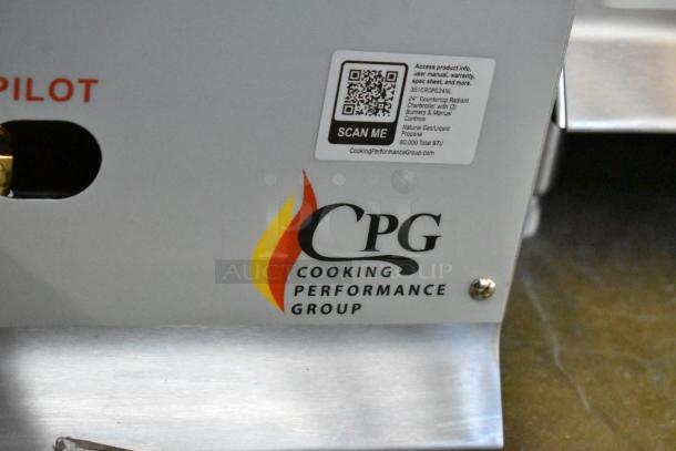 BRAND NEW 2025 Cooking Performance Group 24" Gas Charbroiler, Model 351CRCPG24NL, 80,000 BTU, Missing Grates, Scratch and Dent.