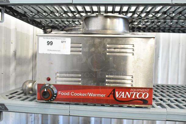 Avantco 177W50CKR stainless steel commercial countertop food warmer with 3 drop-ins, 120 volts, 1 phase, used condition.