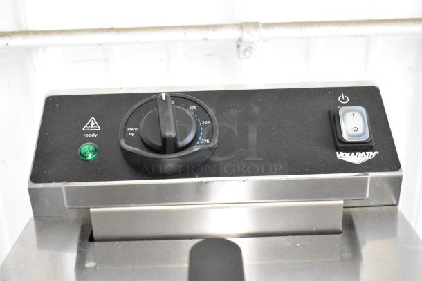 2024 Vollrath FFA8115 stainless steel countertop electric fryer with metal basket and lid, 208-240V, 1 phase.