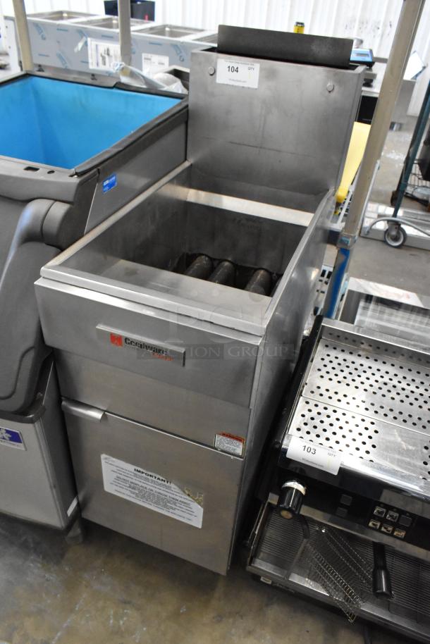2021 Cecilware FMS504NAT stainless steel commercial deep fat fryer, natural gas powered, in good condition with visible labels.
