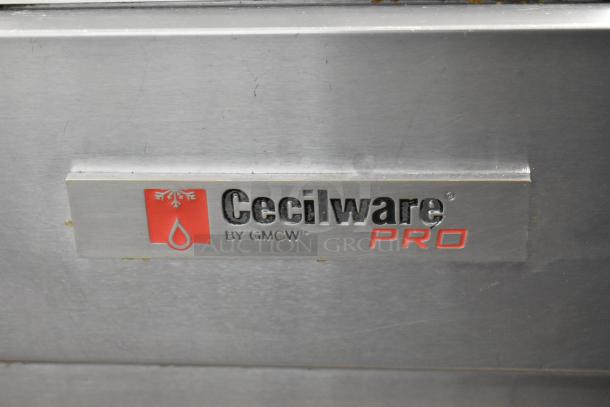 2021 Cecilware FMS504NAT stainless steel commercial deep fat fryer label, indicating natural gas power.