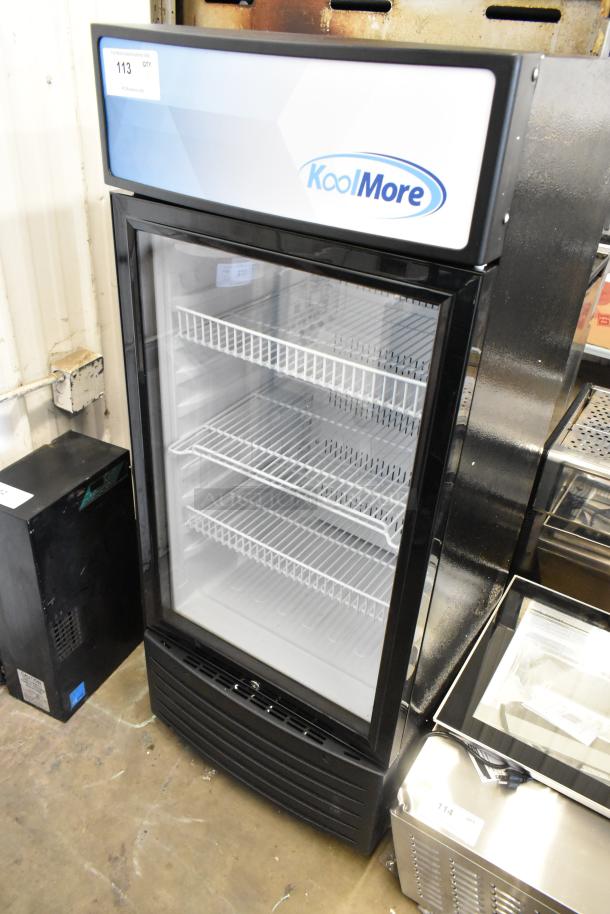 Brand new KoolMore KM-MDR-1D-6C commercial cooler. Single door, poly-coated racks, on casters. Scratch and dent condition.