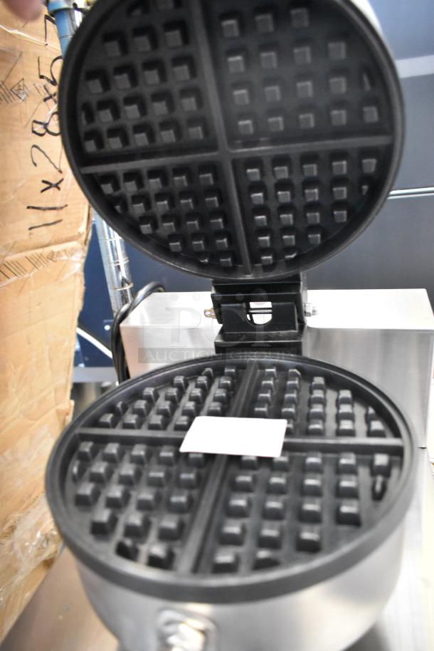 BRAND NEW 2023 Carnival King 382WSM11 stainless steel non-stick waffle maker with timer, 120V, 1 Phase, scratch and dent.